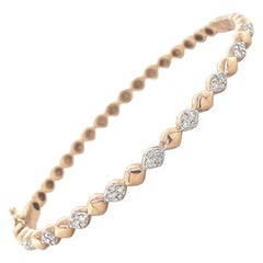 Bubble Drop design bangle bracelet in 14k Solid Gold (Certified)