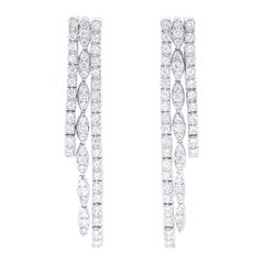Waterfall Diamond Dangle Earrings in 14K Solid Gold (Certified)
