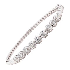 Solitaire Diamond Statement Stacking Bracelet in 14K Solid Gold (Certified)