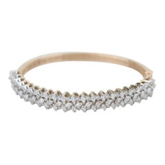 Pulsera con Declaración de Diamantes Florales en Oro Macizo de 14 K (Certificado)