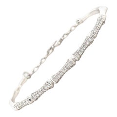 Bamboo Diamond Bracelet in 14K Solid Gold (Certified)