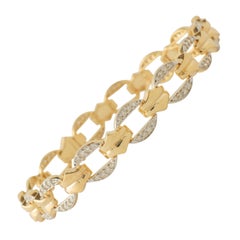 Diamantketten-Gliederarmband für Herren aus 14 Karat massivem Gold (zertifiziert)