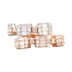 Zweifarbiger Diamantring aus 14 Karat massivem Gold (zertifiziert)