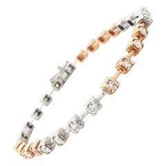 Diamant-Tennis-Armband aus massivem 14-karätigem Gold (zertifiziert)