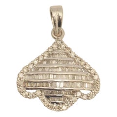 Blumenblatt-Diamant-Anhänger-Halskette aus massivem 14-karätigem Gold (zertifiziert)