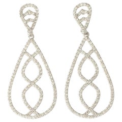 Dangle Diamond Teardrop Chandelier Earrings in 14K Solid Gold (Certified)