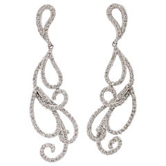 Dangle Diamond Chandelier Earrings In 14k Solid Gold (Certified)