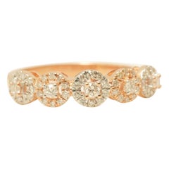 Diamonds Eternity Band Ring with Halo Setting in 14K Solid Gold (Certified)
