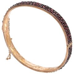 Late Victorian Garnet Bangle Bracelet