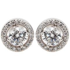 Diamond Halo Stud Earrings 4