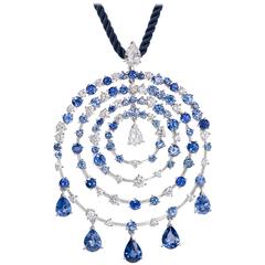 Van Cleef & Arpels Petillante Sapphire Diamond Gold Pendant Necklace