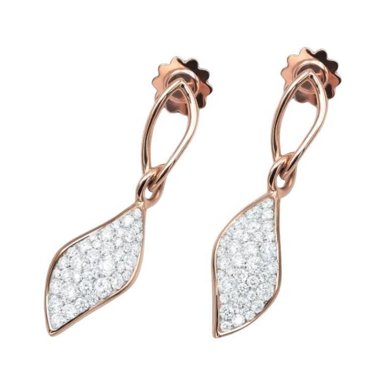 Mattioli Navettes Mono destra  Orecchino in oro rosa 18 K e diamanti bianchi