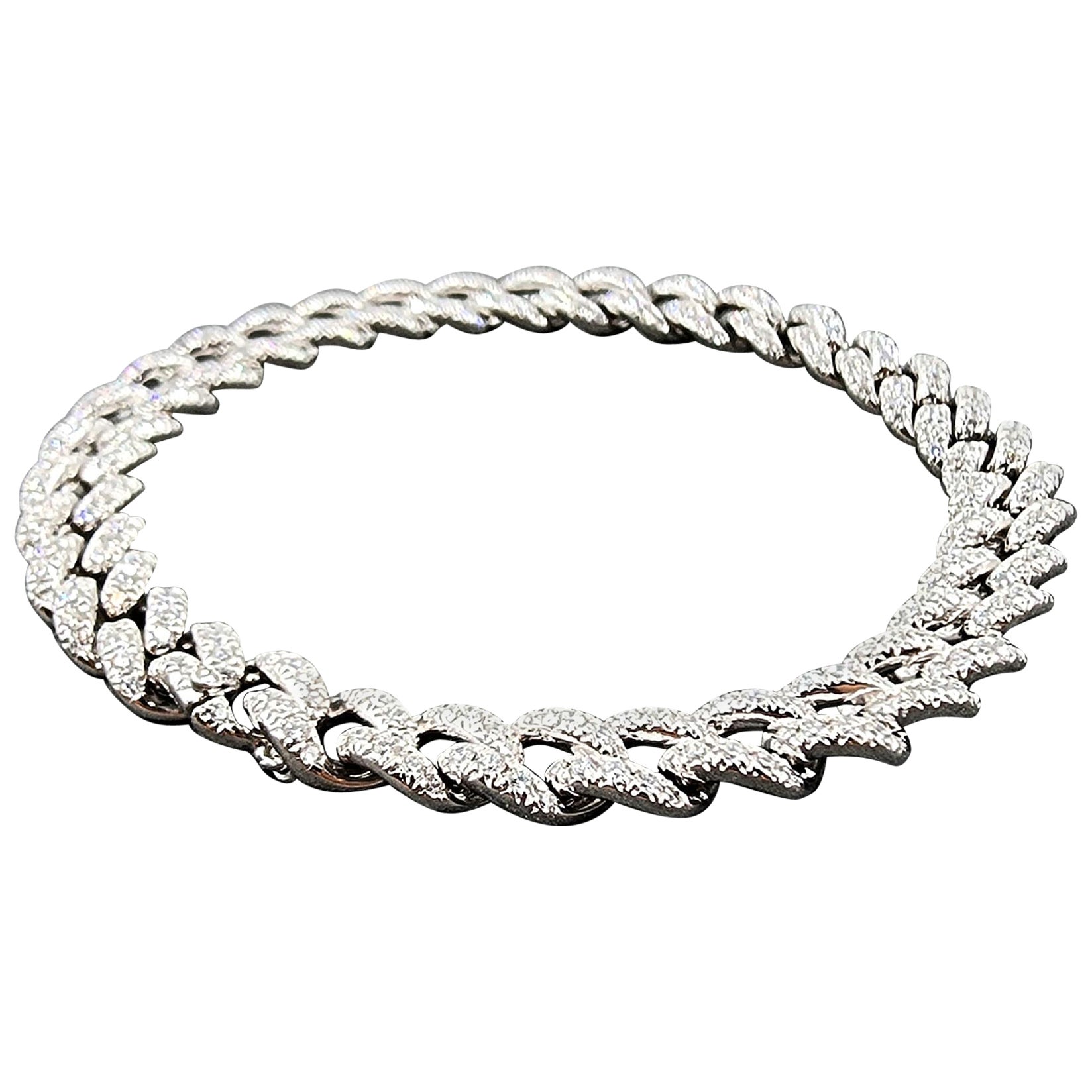 Pulsera de diamantes de eslabón cubano de 2.57 ct en venta