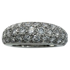 Seltene Vintage Cartier Pavé Diamant Mimi 950 Platin Band Kuppel Ring 49