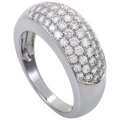 Van Cleef & Arpels White Gold Diamond Pave Band Ring 11