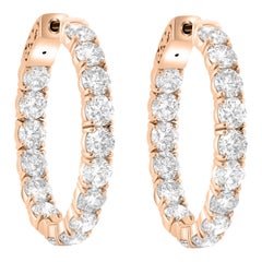 Diana M. I. Custom 9.50 carati. Orecchini a cerchio con diamanti in oro rosa 18 carati