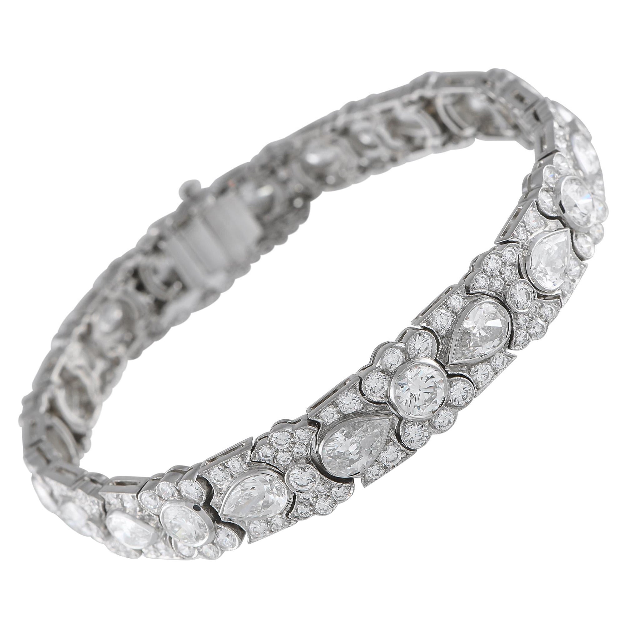 Tiffany & Co. Brazalete Art Déco Antiguo Platino 19,5ct Diamantes