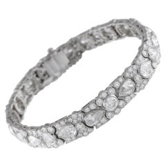 Tiffany & Co. Brazalete Art Déco Antiguo Platino 19,5ct Diamantes