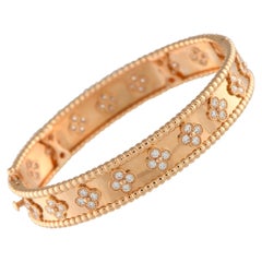 Van Cleef & Arpels Bracelet Perle Clovers en or rose 18K avec diamants Taille petite