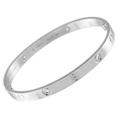 Cartier LOVE Bracelet en or blanc 18K à 4 diamants Taille 19