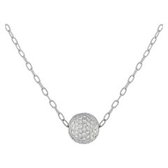 Gabriel & Co. Jewelry 18K White Gold 3.0ct Diamond Ball Necklace