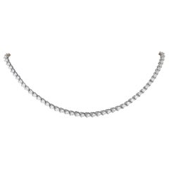 Platinum 8.10ct Diamond Tennis Choker Necklace