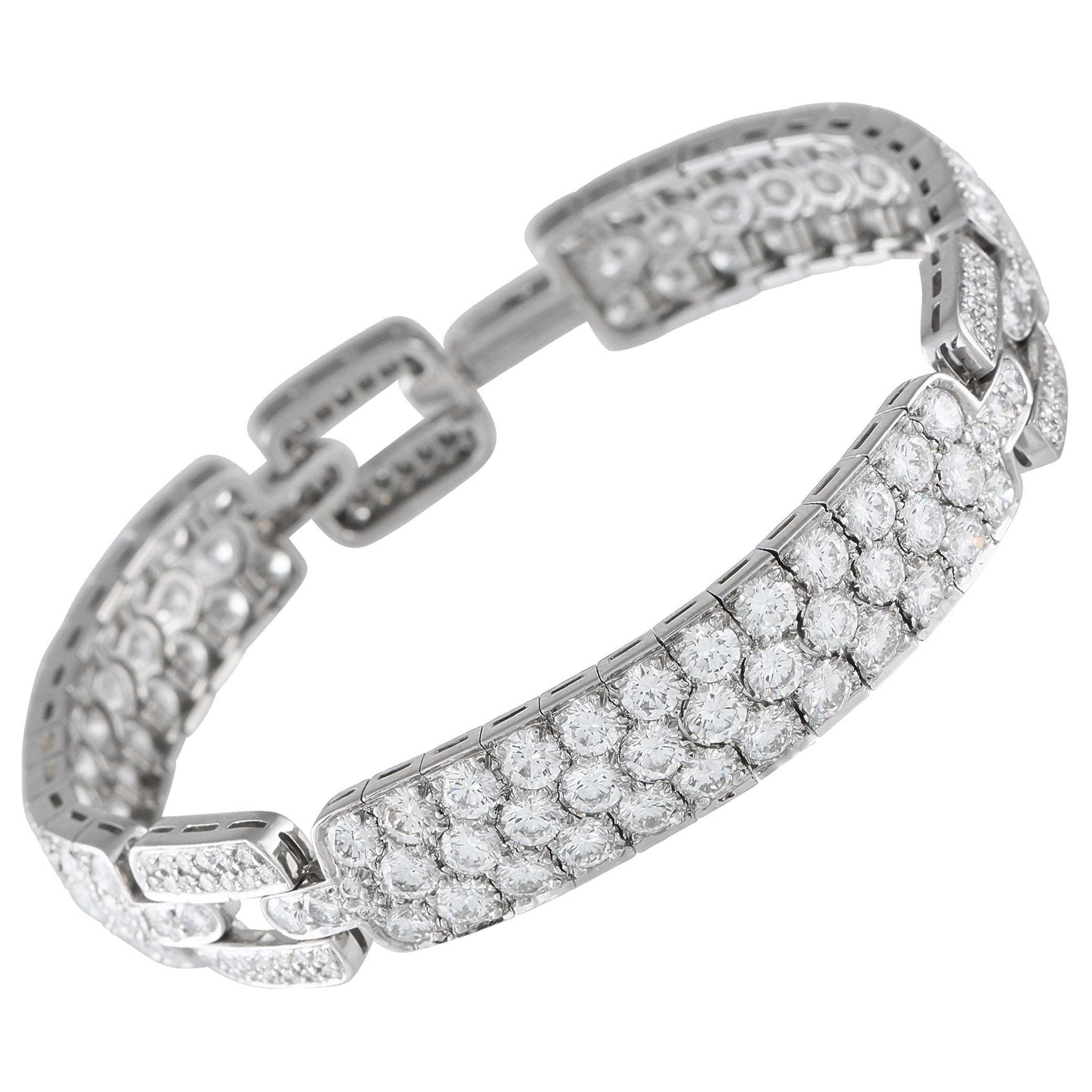 Tiffany & Co. Pulsera vintage de platino y diamantes 16,95 ct