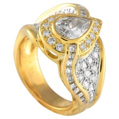 Bague en or jaune 18K avec 3.11ct de diamant