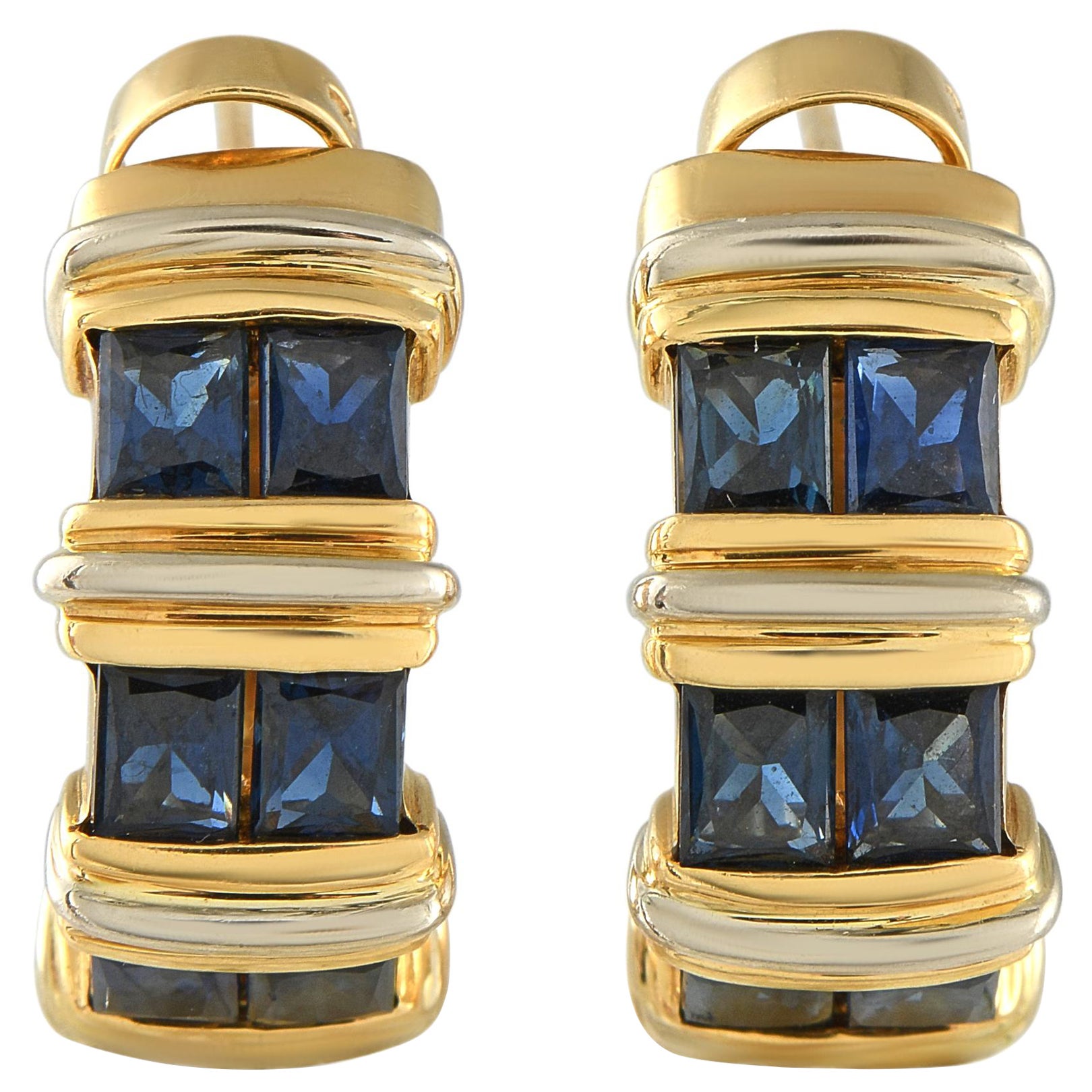 Boucles d'oreilles saphir en or jaune 18K de Cartier en vente