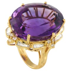 18K Yellow Gold 1.95ct Diamond and Amethyst Ring
