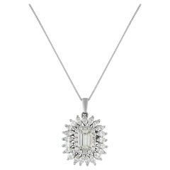 Platinum 3.12ct Diamond Pendant Necklace