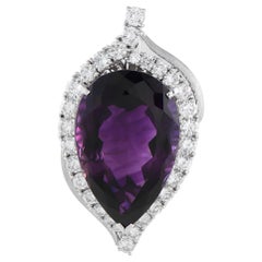 Platinum 5.15ct Diamond and Amethyst Pendant