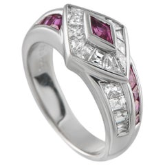 Platinum 1.40ct Diamond and Ruby Ring
