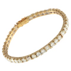 Bracelet de tennis en or jaune 18K avec 5.28ct de diamants