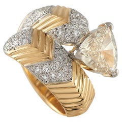 Bague en or jaune 18K avec 1,79ct de diamant