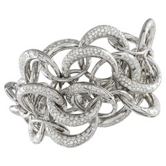 de Grisogono Allegra 18K White Gold 34.0ct Diamond Bracelet