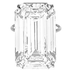GIA zertifiziert 50 Karat Smaragdschliff Diamant Platin Ring D FLAWLESS TYP IIA