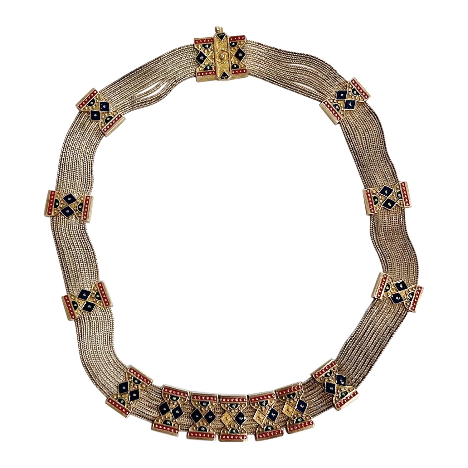 Turchia Collana in argento 925 e smalto vermeil a più fili in vendita