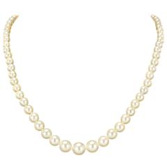 1950s Japanese Cultured Round White Pearl Necklace 11