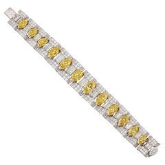 LEGACY 45-Carat Bracelet  Fancy Intense Yellow Oval cut Diamond GIA diamonds