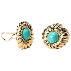 Tiffany & Co. Turquoise Gold Earrings