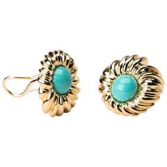 Tiffany & Co. Turquoise Gold Earrings 9