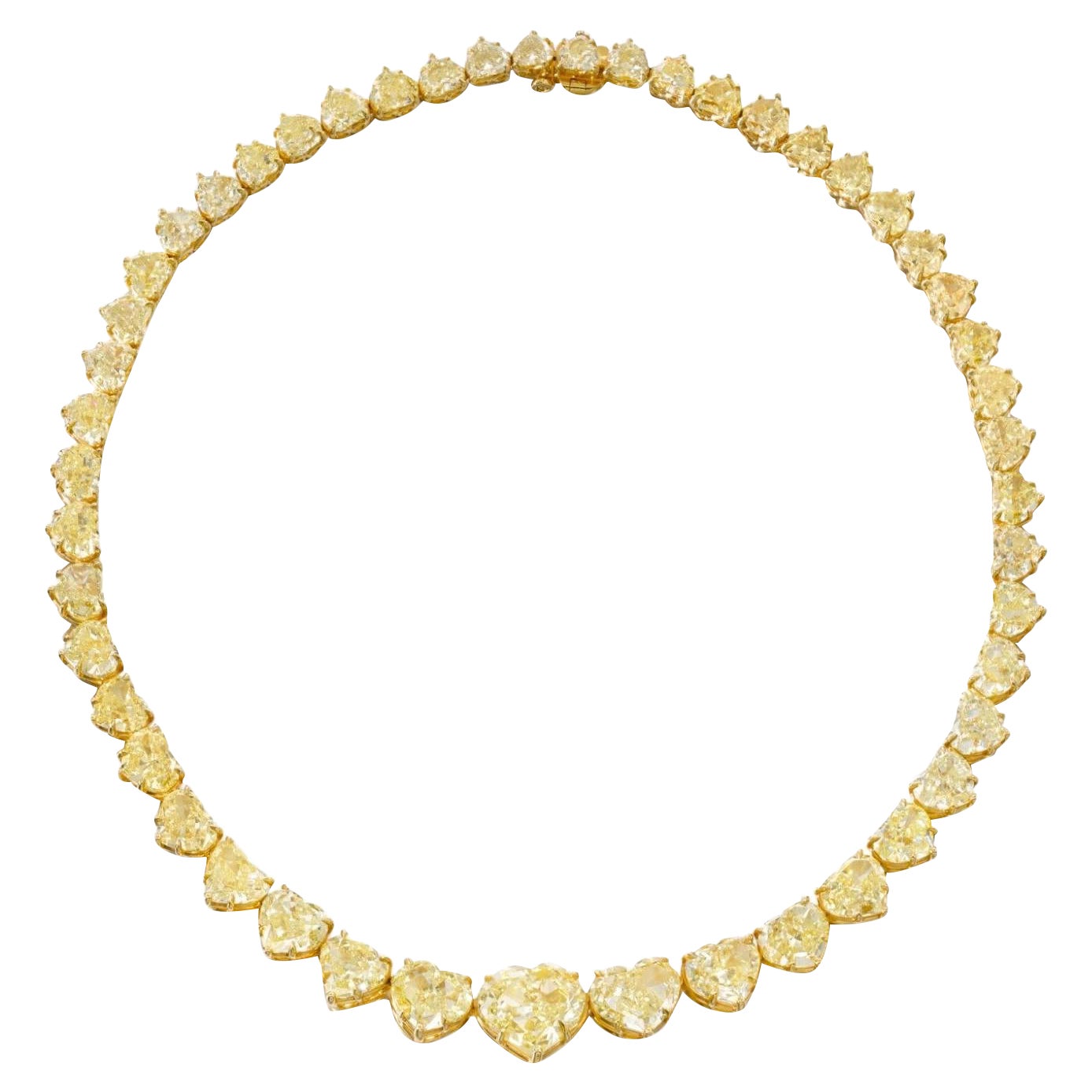 OUR LEGACY Collier de diamants en forme de cœur de 45 carats jaune fantaisie 8 carats centre GIA