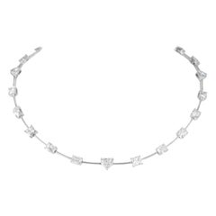 Alexander Beverly Hills GIA 21.69ct Mixed Diamond Tennis Necklace 18k