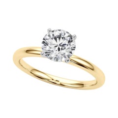 GIA 1.72 Carat Round Solitaire Four-Prong 18K Yellow Gold Diamond Ring