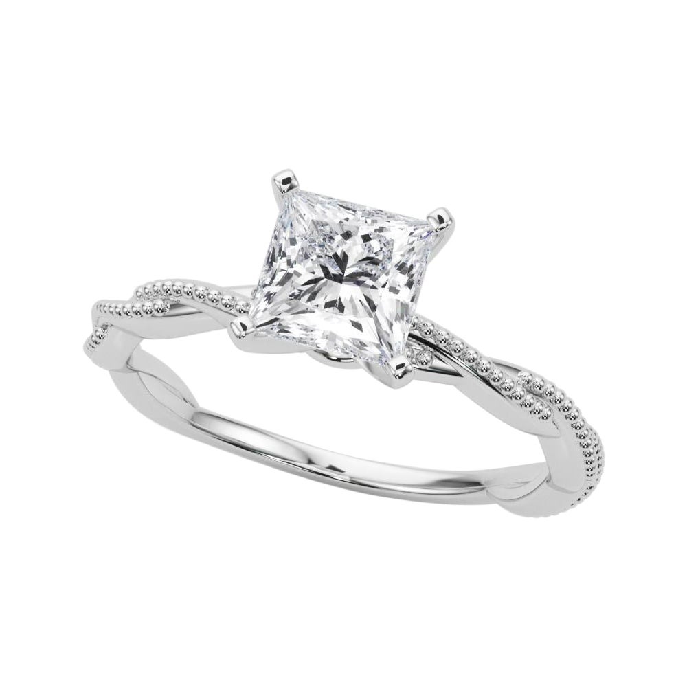 GIA 1,51 carati Anello con diamanti a fascia intrecciata in oro bianco 18K in vendita
