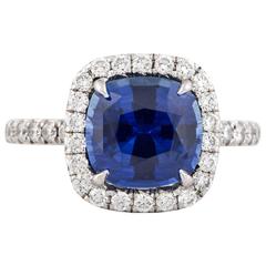 Platinum Sapphire Diamond Ring 4