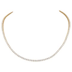 Alexander Beverly Hills 11.13ct Diamond Tennis Necklace 18k Yellow Gold 16.5in