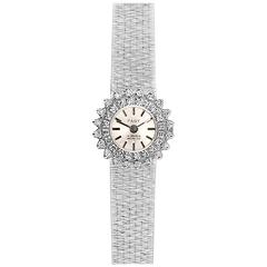 Pagy Ladies White Gold Diamond Manual Wristwatch 1960s 4
