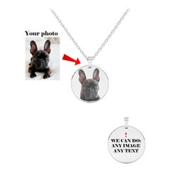 Personalisierte Ihr Foto Anhänger in 925 Silber - Custom Pet Portrait Halskette